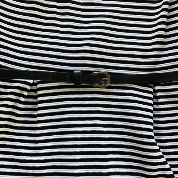 NWT Merona Spandex Blend Black & White Striped Sleeveless Dress L - Picture 6 of 11